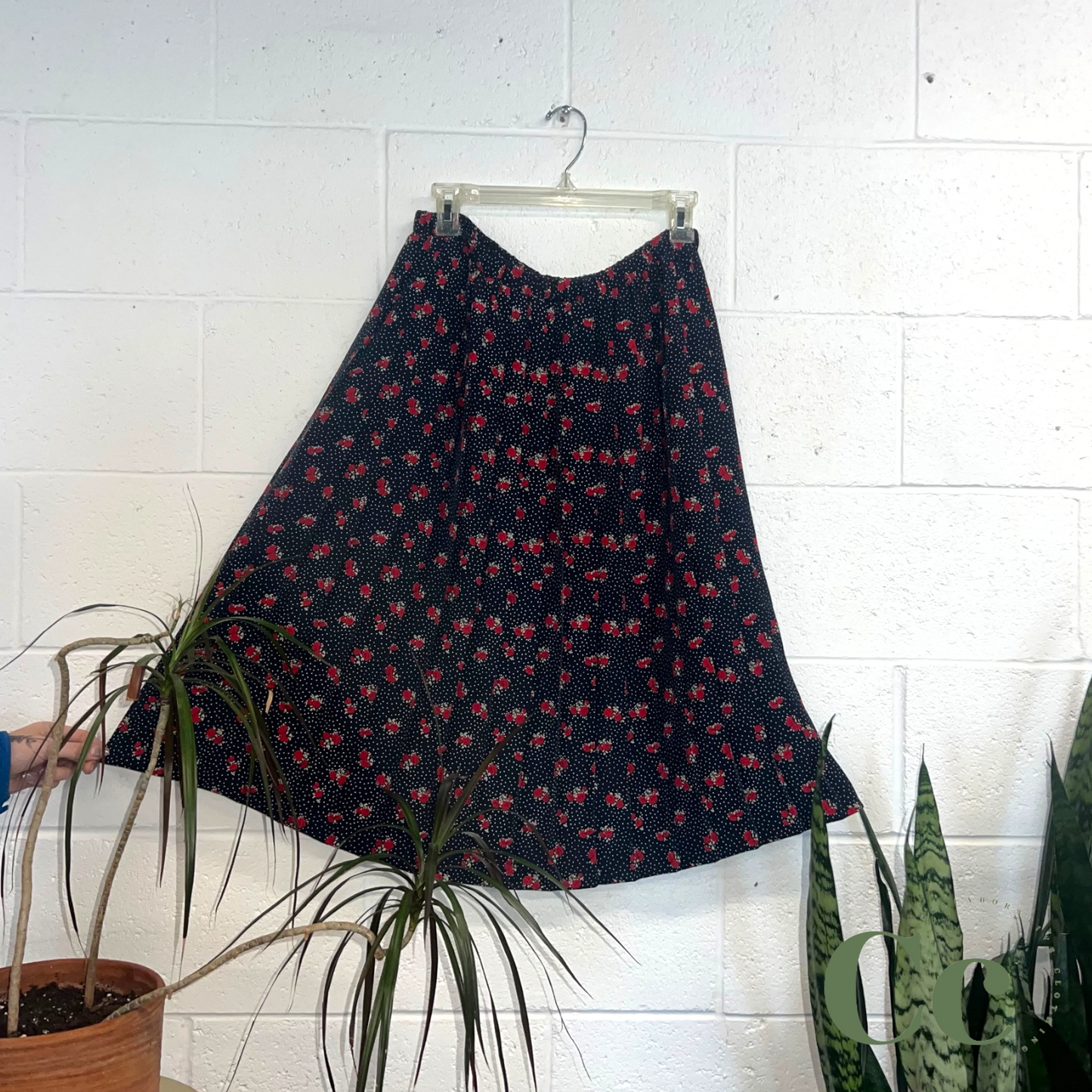 Pleated floral skirt