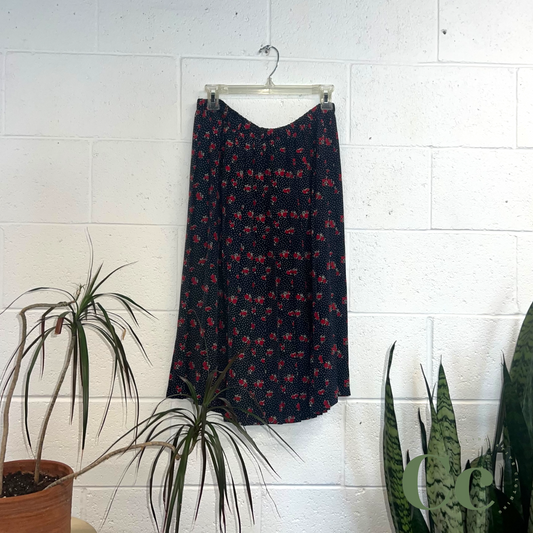 Pleated floral skirt