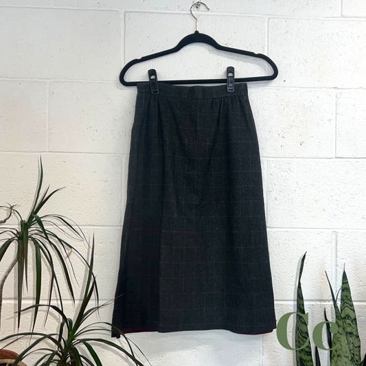 Plaid wool skirt